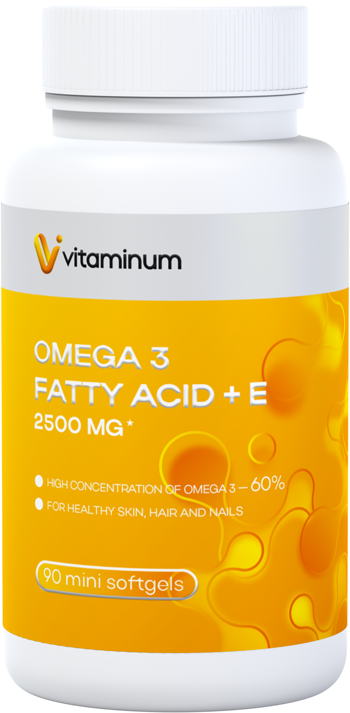  Vitaminum ОМЕГА 3 60% + витамин Е (2500 MG*) 90 капсул 700 мг   в Челябинске