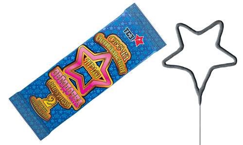  Бенгальские свечи фигурные 2 шт "Звездочка"  в Челябинске